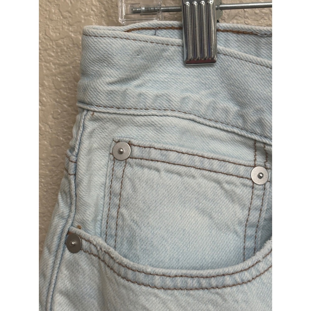 Madewell Baggy Tapered Jeans Light Wash Distressed Ripped Knee High Rise - Picture 7 of 11